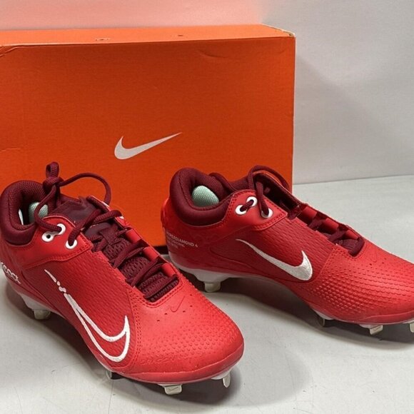 Nike React Hyperdiamond 4 Elite Softball Cleats CZ5917-616 Red‎ Women's Size 7.5 - Picture 2 of 6